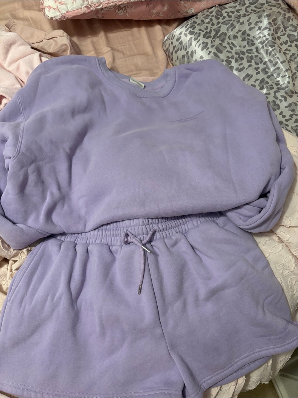 COMFRT Lavender Lounge Sweatshirt and Shorts Set